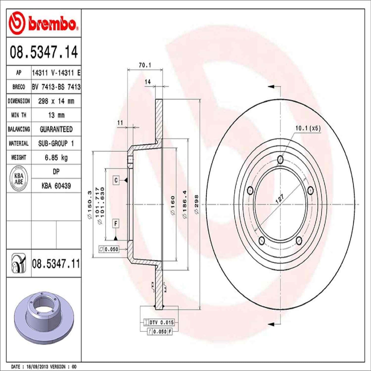 Brembo Disc Brake Rotor 08.5347.11