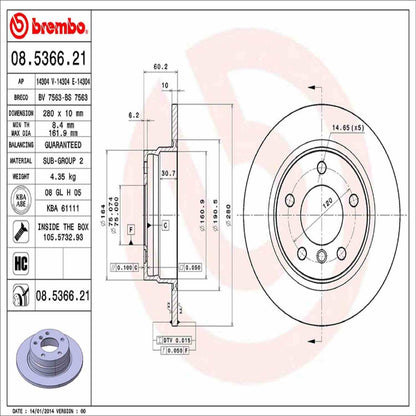 Brembo Disc Brake Rotor 08.5366.21