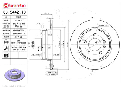 Brembo Disc Brake Rotor 08.5442.10