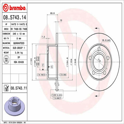 Brembo Disc Brake Rotor 08.5743.11