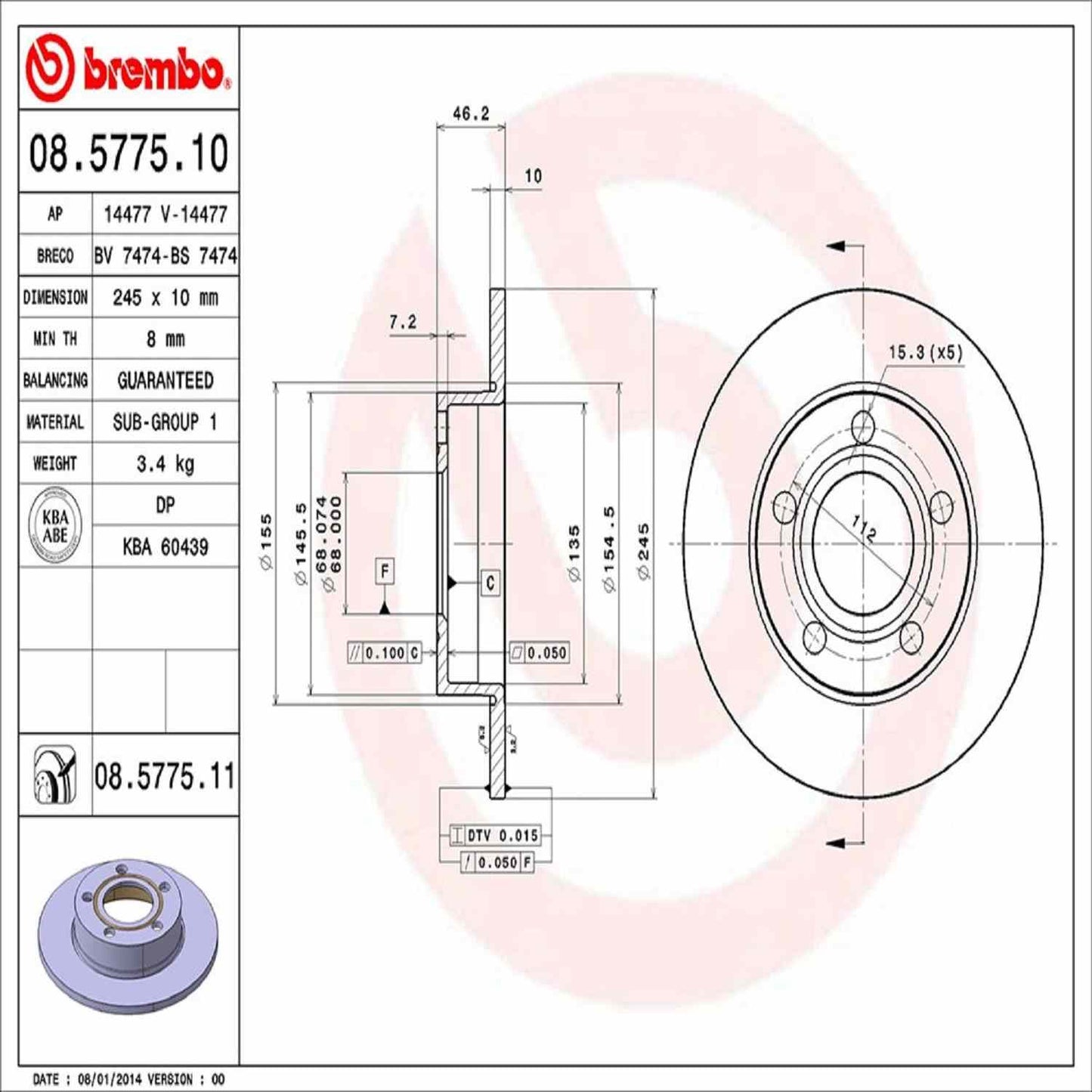 Brembo Disc Brake Rotor