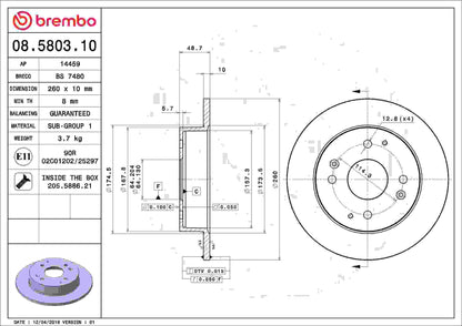 Brembo Disc Brake Rotor 08.5803.10