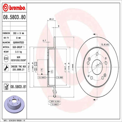 Brembo Disc Brake Rotor 08.5803.81