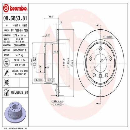 Brembo Disc Brake Rotor 08.6853.81