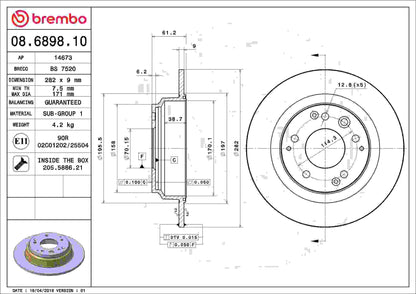 Brembo Disc Brake Rotor 08.6898.10