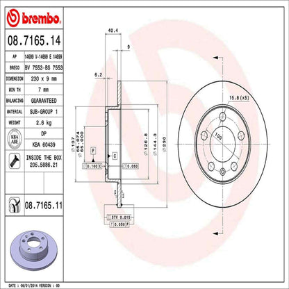 Brembo Disc Brake Rotor 08.7165.11