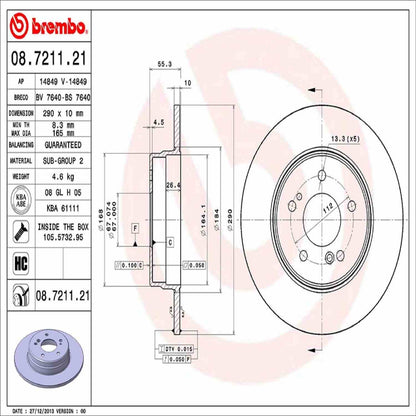 Brembo Disc Brake Rotor 08.7211.21