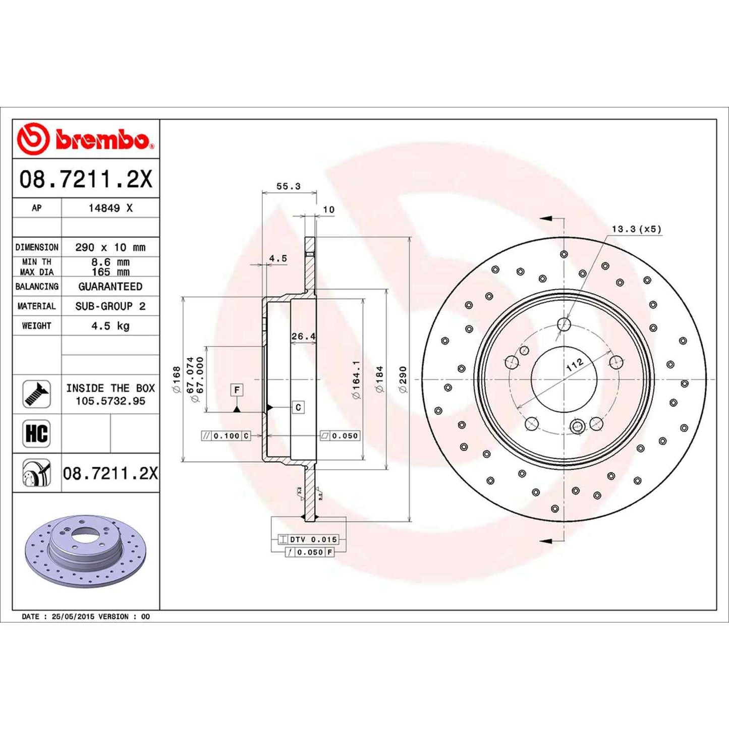 Brembo Disc Brake Rotor 08.7211.2X