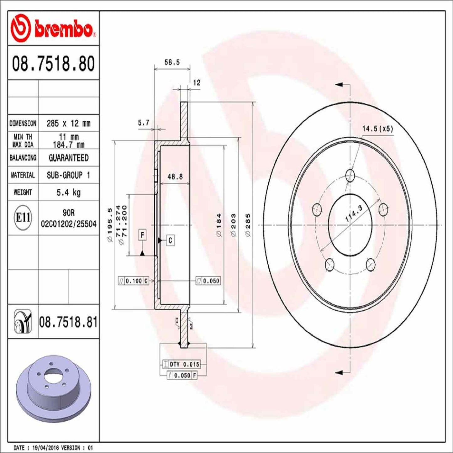 Brembo Disc Brake Rotor