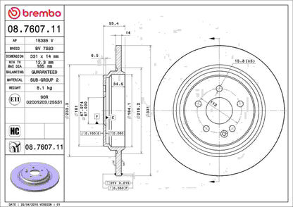 Brembo Disc Brake Rotor 08.7607.11