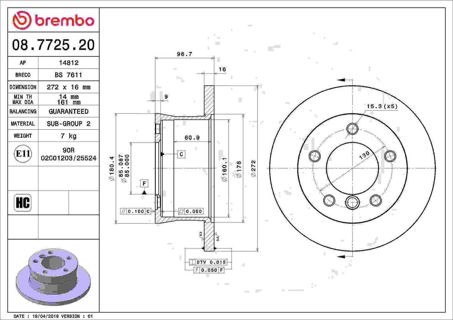 Brembo Disc Brake Rotor