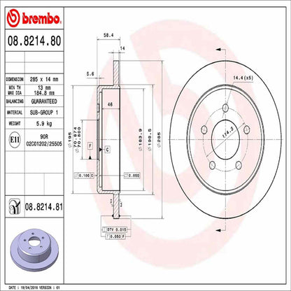 Brembo Disc Brake Rotor 08.8214.81