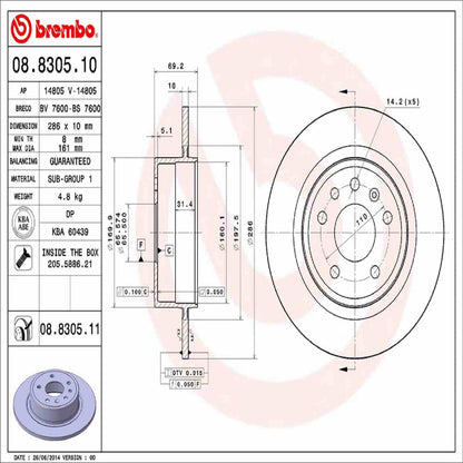 Brembo Disc Brake Rotor 08.8305.11