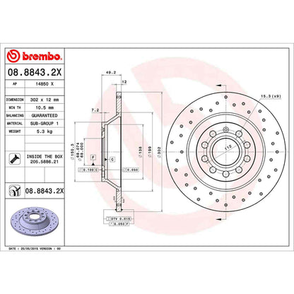 Brembo Disc Brake Rotor 08.8843.2X