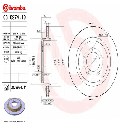 Brembo Disc Brake Rotor 08.8974.11