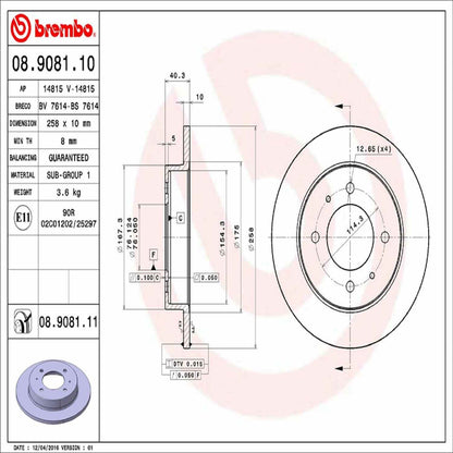 Brembo Disc Brake Rotor 08.9081.11