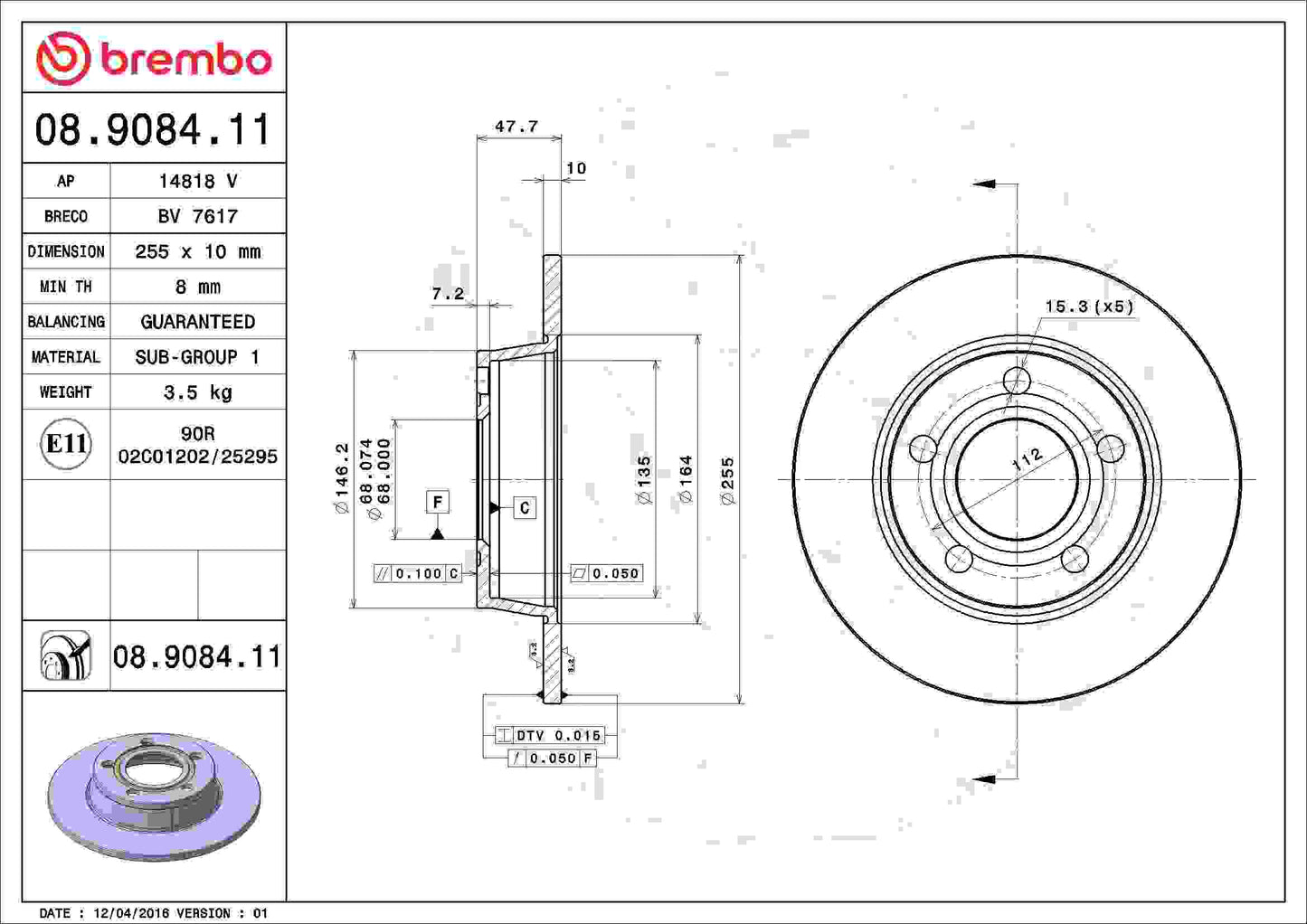 Brembo Disc Brake Rotor