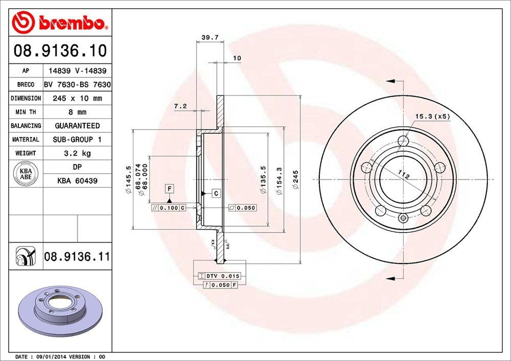 Brembo Disc Brake Rotor