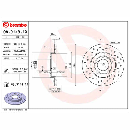 Brembo Disc Brake Rotor 08.9148.1X