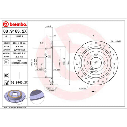 Brembo Disc Brake Rotor 08.9163.2X