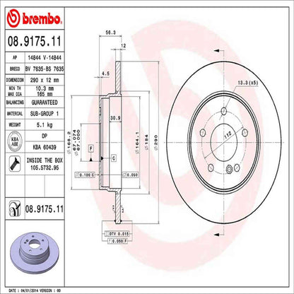 Brembo Disc Brake Rotor 08.9175.11