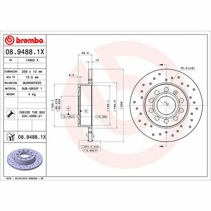 Brembo Disc Brake Rotor 08.9488.1X