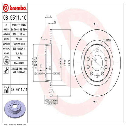 Brembo Disc Brake Rotor 08.9511.11