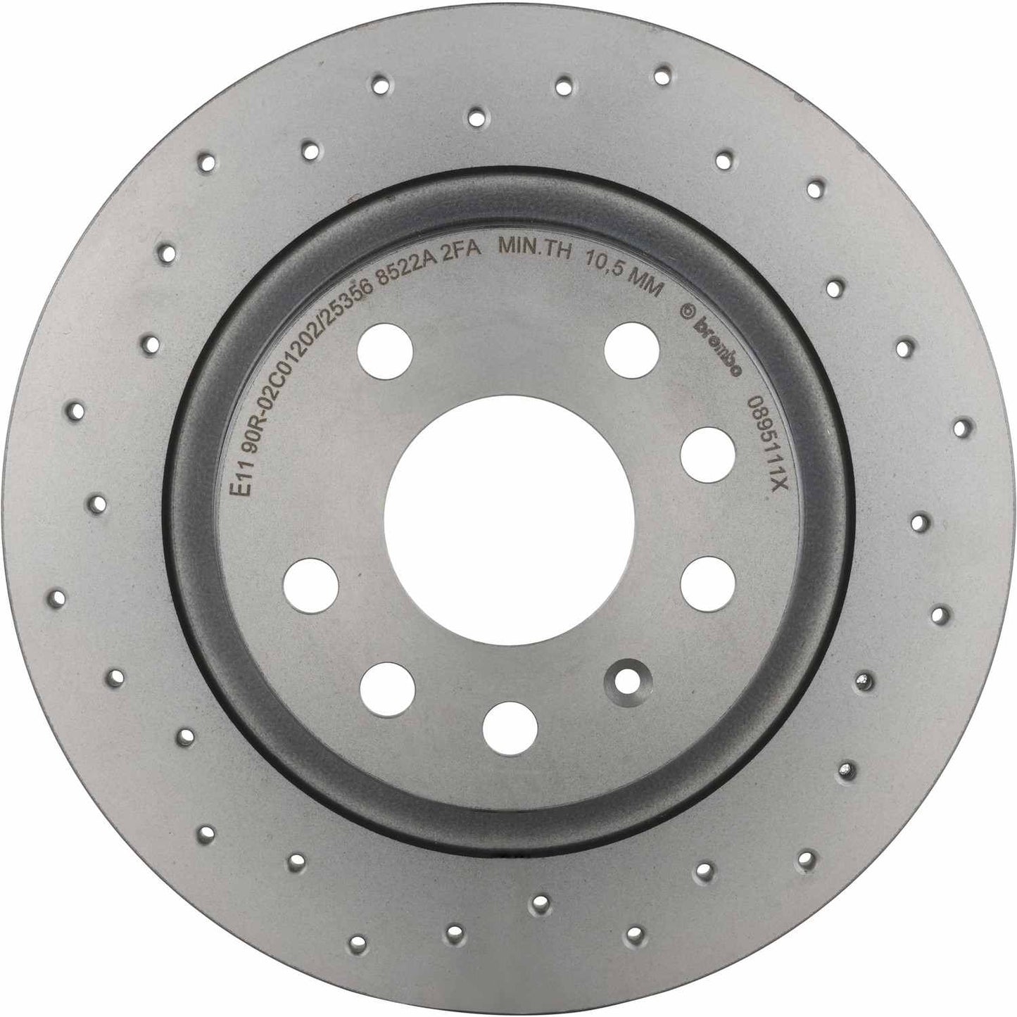 Brembo OE Brembo 03-11 Saab 9-3 Rear Premium Xtra Cross Drilled UV Coated Rotor 08.9511.1X