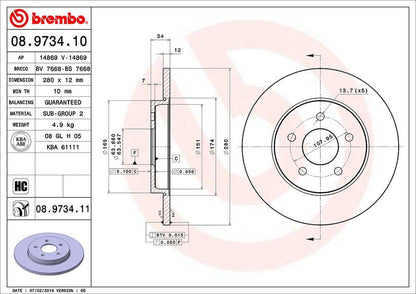 Brembo Disc Brake Rotor 08.9734.11