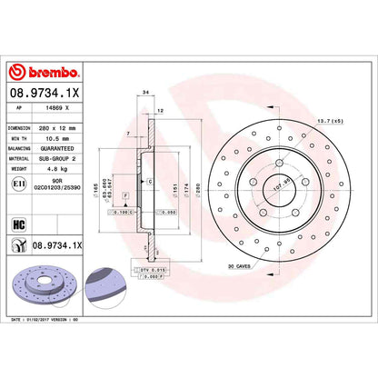 Brembo Disc Brake Rotor 08.9734.1X