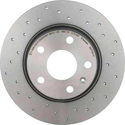 Brembo OE Brembo 08-09 Audi TT/09-15 TT Quattro Rear Premium Xtra Cross Drilled UV Coated Rotor 08.9769.1X