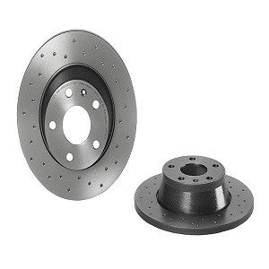 Brembo OE Brembo 08-09 Audi TT/09-15 TT Quattro Rear Premium Xtra Cross Drilled UV Coated Rotor 08.9769.1X