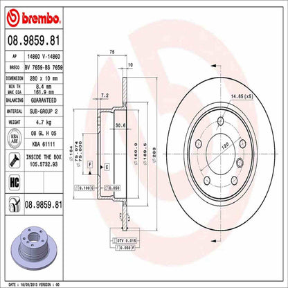 Brembo Disc Brake Rotor 08.9859.81