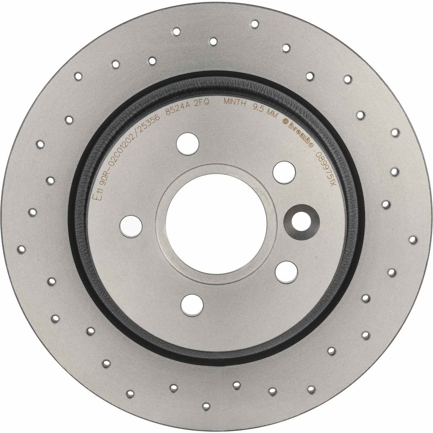 Brembo OE Brembo 08-13 Volvo C30/06-13 C70/04-11 S40/05-11 V50 Rear Premium Xtra Cross Drilled UV Coated Rotor 08.9975.1X