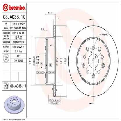 Brembo Disc Brake Rotor 08.A038.11