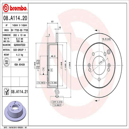 Brembo Disc Brake Rotor 08.A114.21