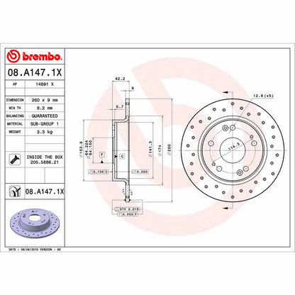 Brembo Disc Brake Rotor 08.A147.1X