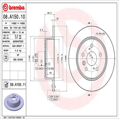 Brembo Disc Brake Rotor 08.A150.11