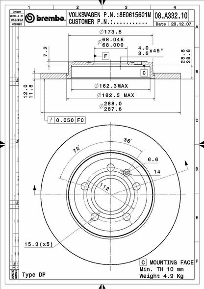 Brembo Disc Brake Rotor