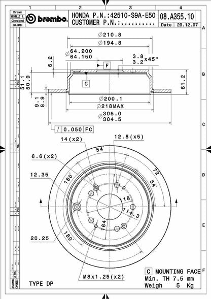 Brembo Disc Brake Rotor