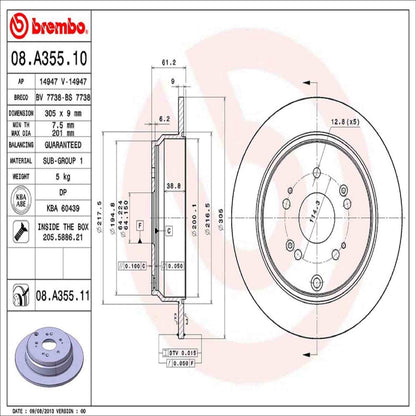 Brembo Disc Brake Rotor 08.A355.11