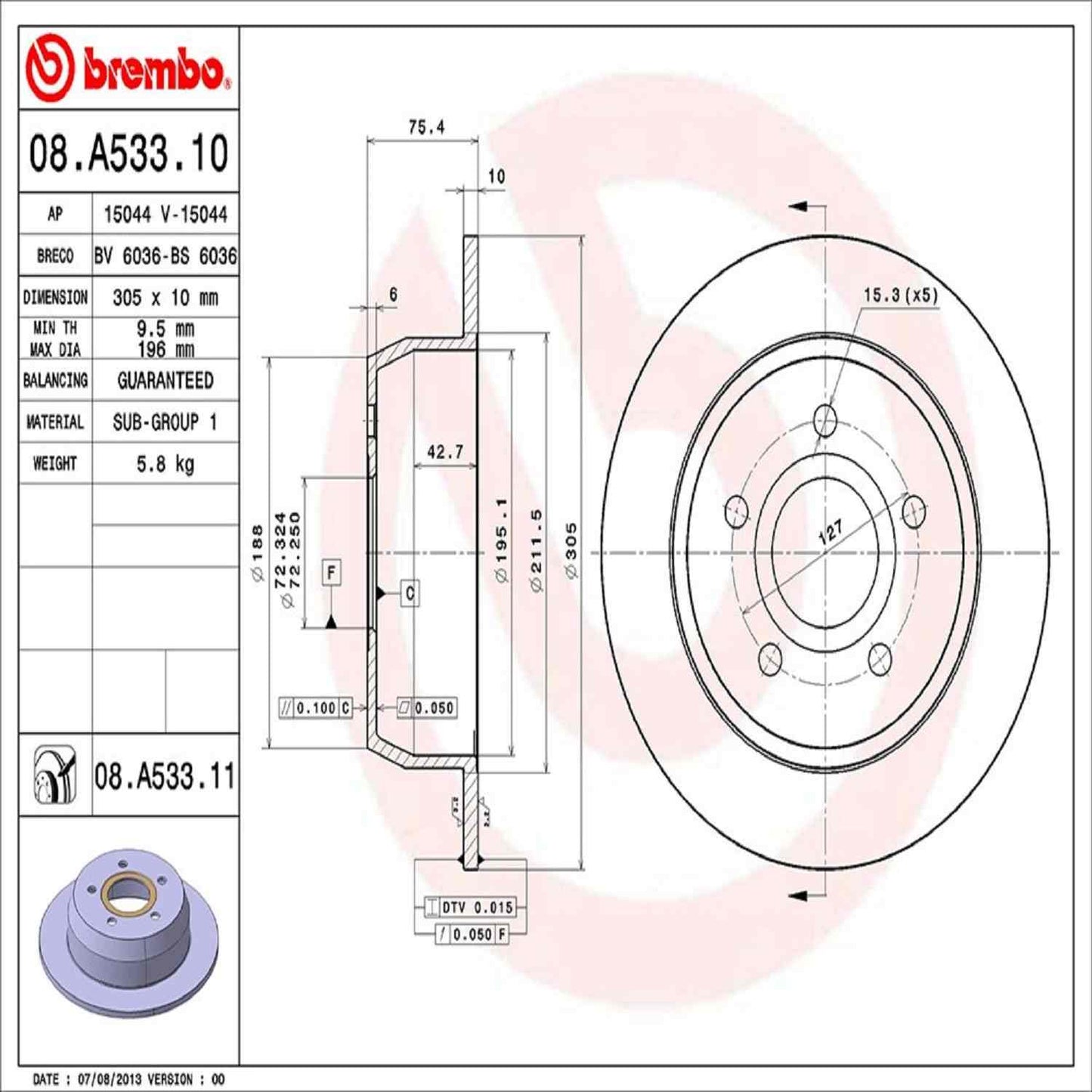 Brembo Disc Brake Rotor