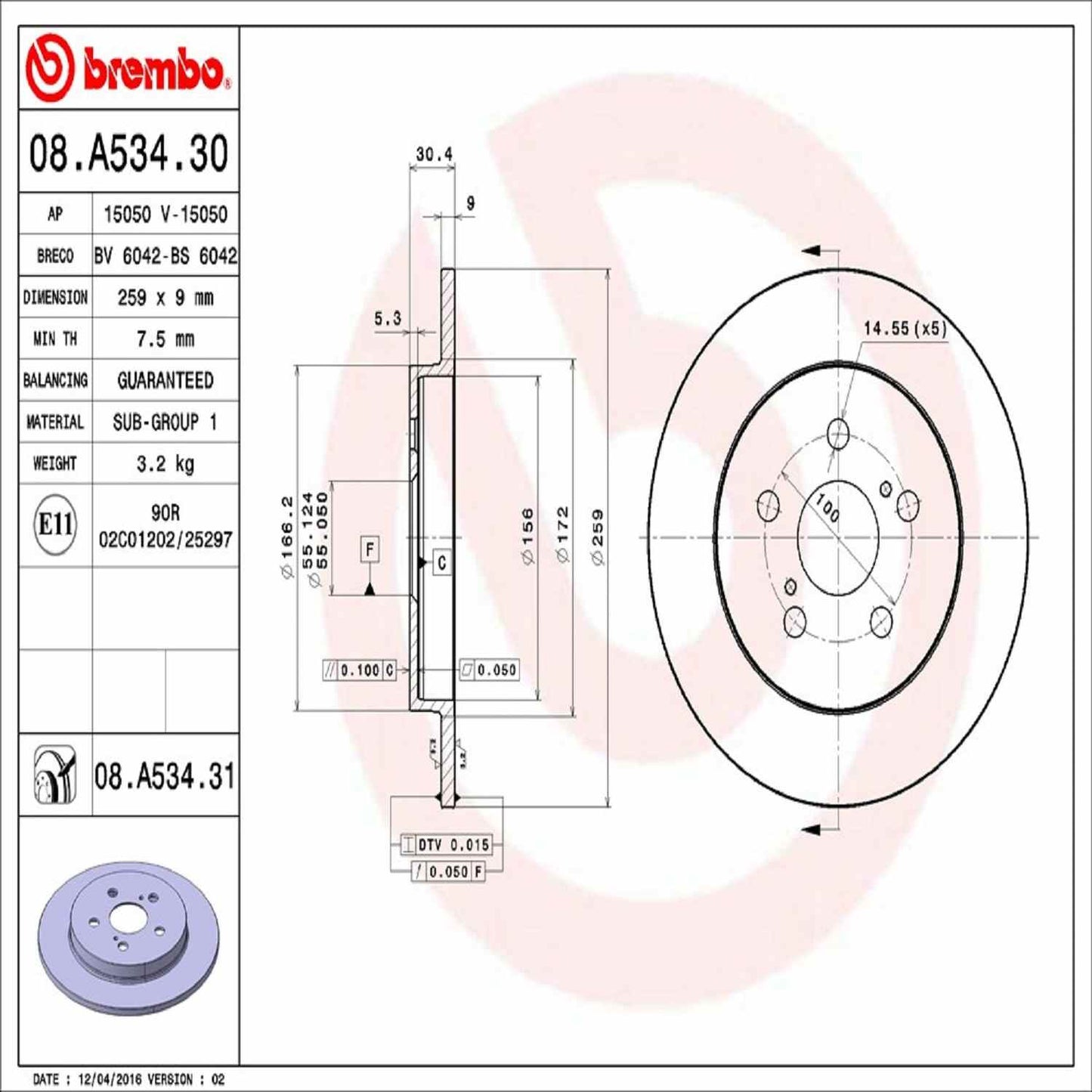 Brembo Disc Brake Rotor