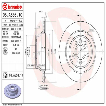 Brembo Disc Brake Rotor 08.A536.11