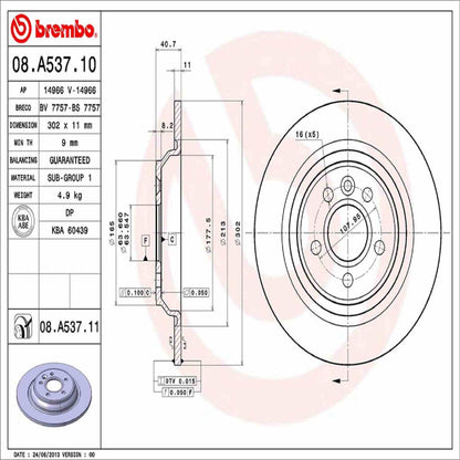 Brembo Disc Brake Rotor 08.A537.11