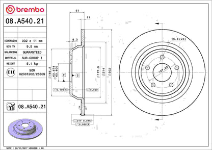 Brembo Disc Brake Rotor 08.A540.21