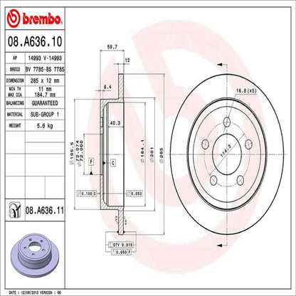 Brembo Disc Brake Rotor 08.A636.11