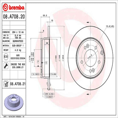 Brembo Disc Brake Rotor 08.A708.21