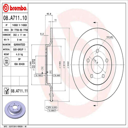 Brembo Disc Brake Rotor 08.A711.11