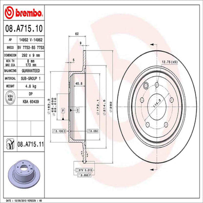 Brembo Disc Brake Rotor 08.A715.11